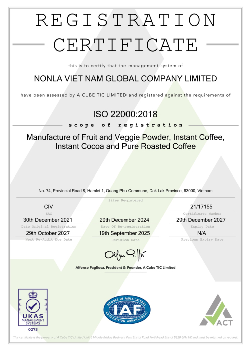 Tiêu chuẩn quốc tế về hệ thống quản lý chất lượng ISO 22000:2018