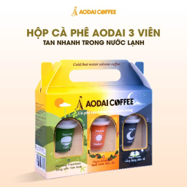 Hộp 3 Viên Cafe Hòa Tan Sấy Thăng Hoa Nguyên Chất AODAI COFFEE Từ Hạt Robusta - Hộp 3 viên Mix Cafe