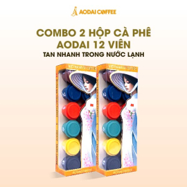 2 Hộp 12 Viên Cafe Hòa Tan Sấy Thăng Hoa Nguyên Chất AODAI COFFEE Từ Hạt Cafe Robusta 6 Cấp Độ vị