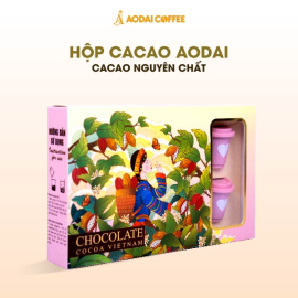 Hộp 8 viên Cacao Socola Viên Nén Nguyên Chất AODAI COFFEE - Thơm Ngon Đậm Đà