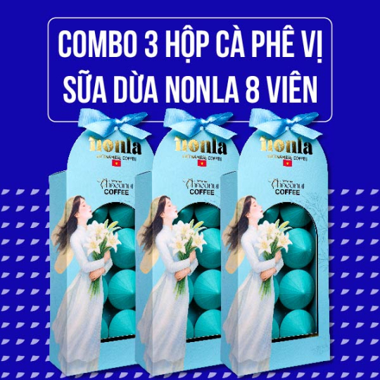  Cafe Vị Sữa Dừa  - Hộp Nonla 8 Viên