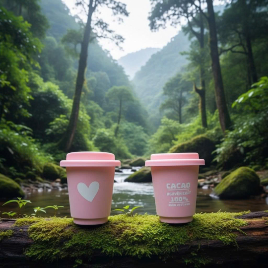 Hộp 8 viên Cacao Socola Viên Nén Nguyên Chất AODAI COFFEE - Thơm Ngon Đậm Đà